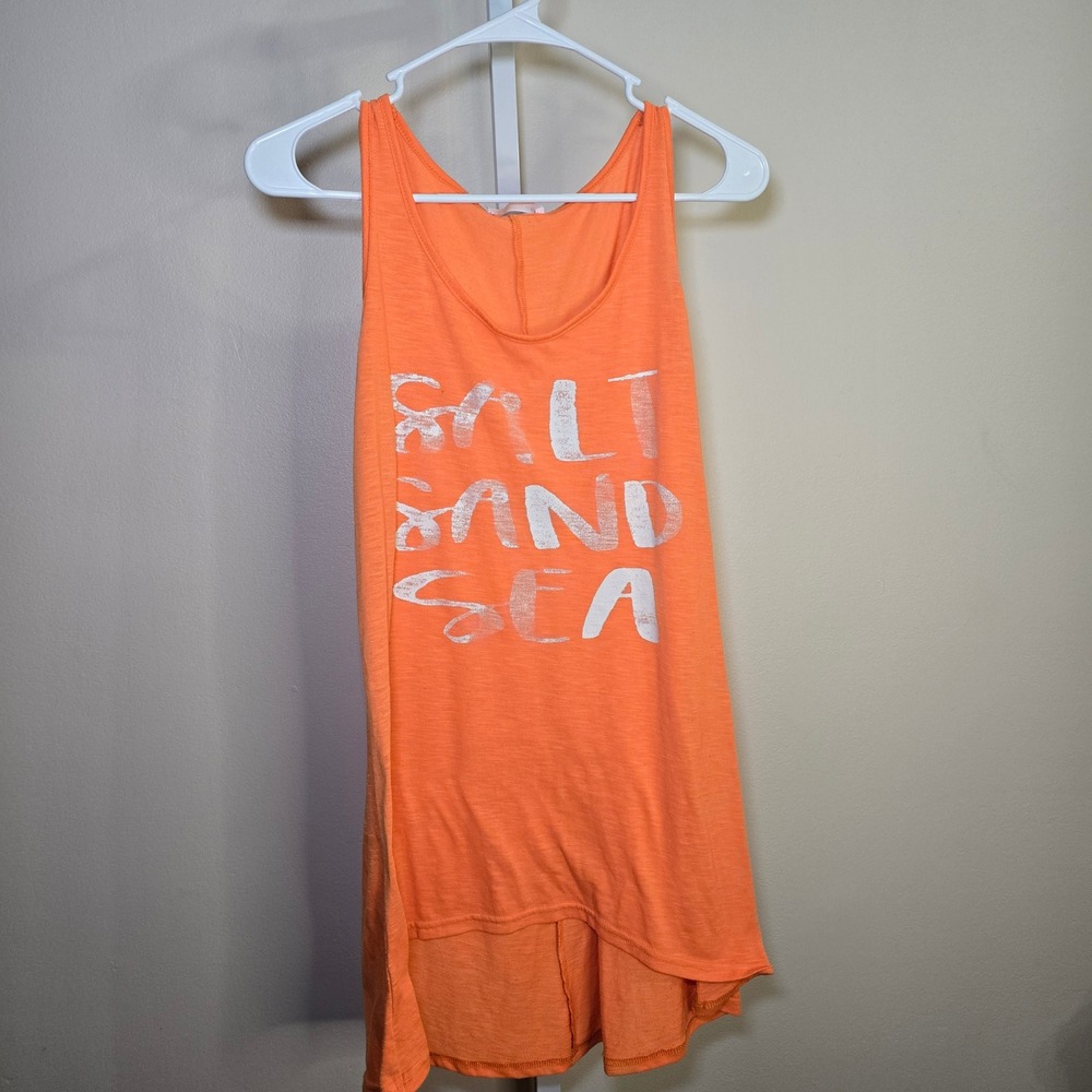 Ekouaer Tank Top Beach‎ Cover Up Salt Sand Sea Sleeveless Orange Ladies sz M